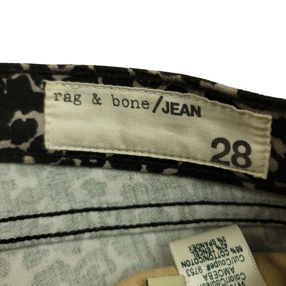 Rag & Bone Womens 28 Jeans Leopard Print Amoeba Pants Skinny Mid Rise - Picture 2 of 13